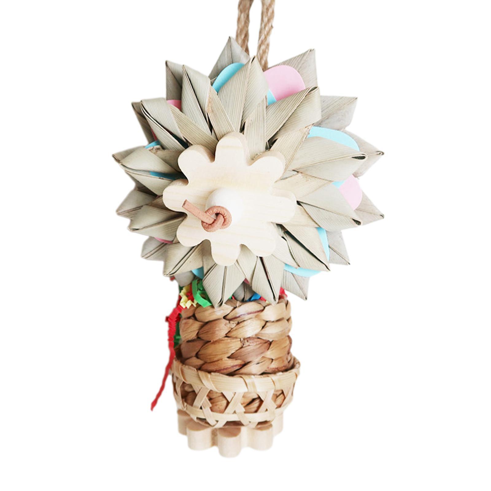 Bird Parrot Toy, Decorative Hanging Wooden Funny Parrot Cage Bite Toys Bird Chewing Toy for Cockatiel Training Parakeet Parrots Playing