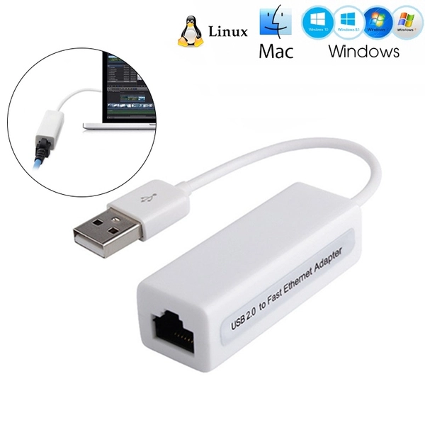 USB ra lan có dây 2.0 Cáp nối từ cổng USB ra cổng mạng LAN - Hàng chính hãng