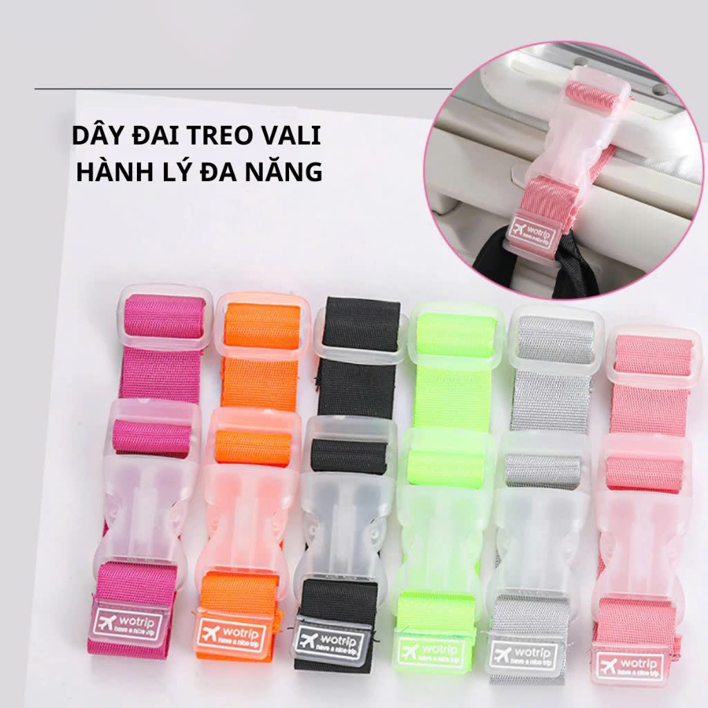 Dây Đai Buộc Khóa Hành Lý Vali Treo Balo Túi Xách Giỏ Cặp Đi Máy Bay Du Lịch Dã Ngoại Picnic Cắm Trại - Giao Màu Ngẫu Nhiên