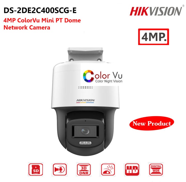 Camera IP Speed Dome HIKVISION DS-2DE2C400SCG-E 2K, DS-2DE2C200SCG-E có màu ban đêm, đàm thoại 2 chiều - Hàng chính hãng