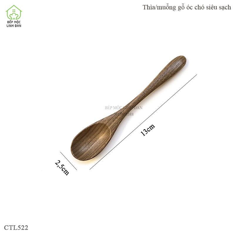 Thìa Cafe Mini (13cm) Gỗ Óc Chó Nhập Khẩu Mỹ, Thìa Xuất Nhật [CTL522]