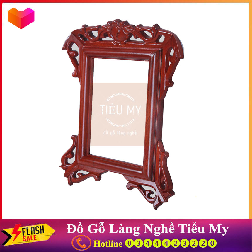 Khung Ảnh Treo Tường, Khung Ảnh thờ treo, khung trạm gấm và hoa lá tây, hàng gỗ hương KT 20x30