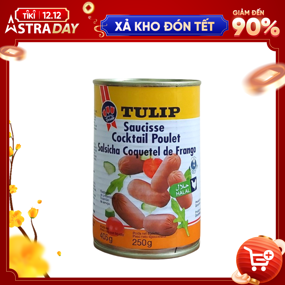 Xúc Xích Gà Cocktail Đóng Hộp Tulip 405g (Đan Mạch)