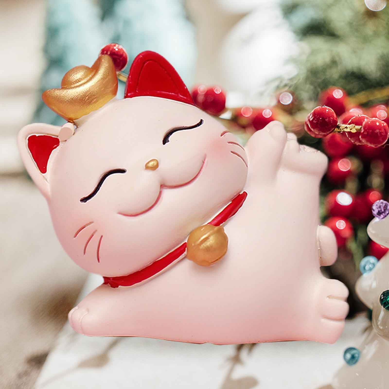 Tượng Mèo May Mắn Trang Trí Xe Hơi/ Nhà