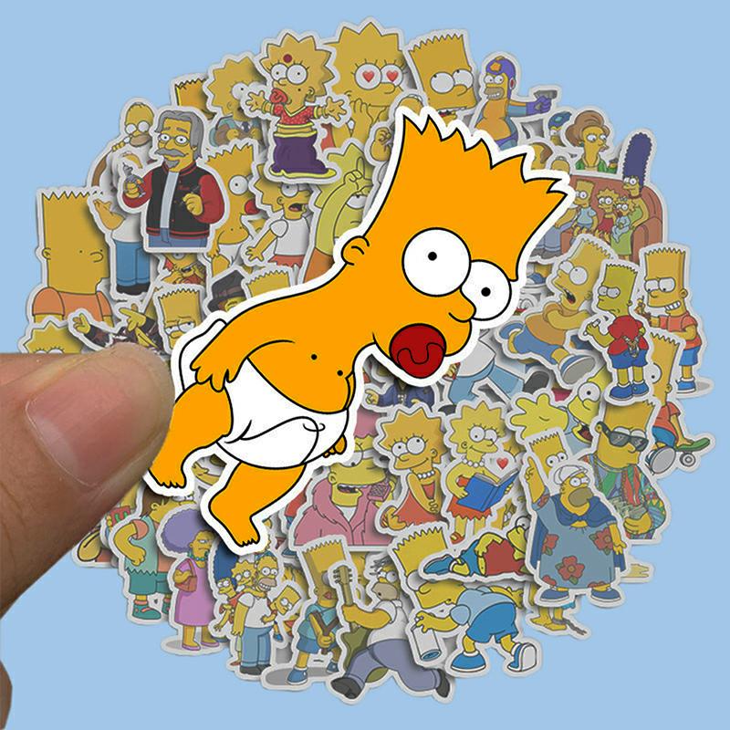 Sticker Anime simpson Cắt Sẵn Hình Dán Trang Trí Mũ Bảo Hiểm Laptop Điện Thoại Ván Trượt Sổ tay Notebook