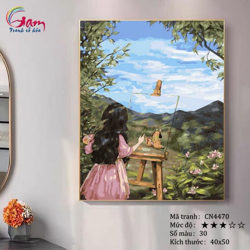 Tranh sơn dầu số hoá tự tô màu Gam CN4470 40x50cm căng sẵn khung