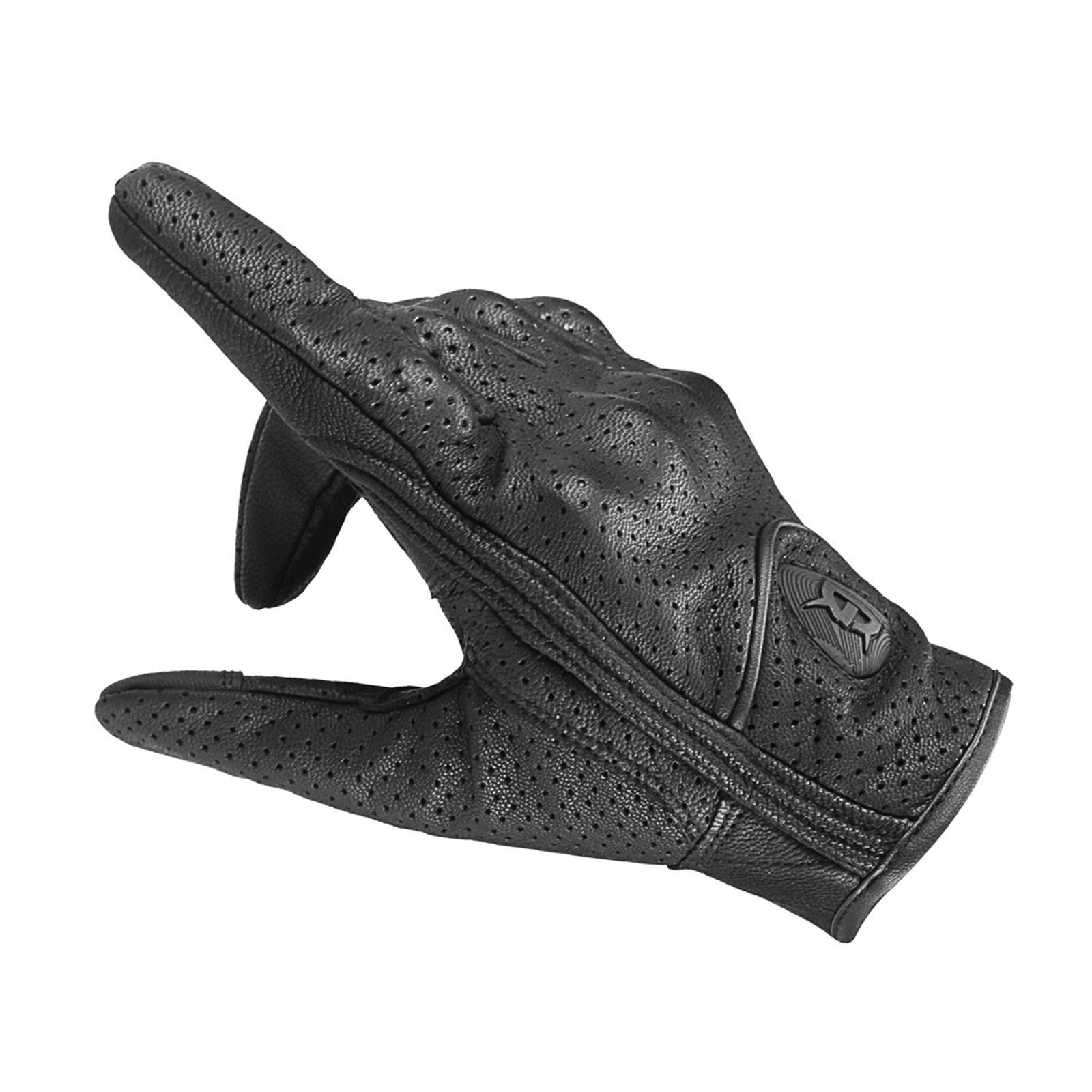 Leather Motorbike Gloves Summer Full Finger Touchscreen for Men Women
