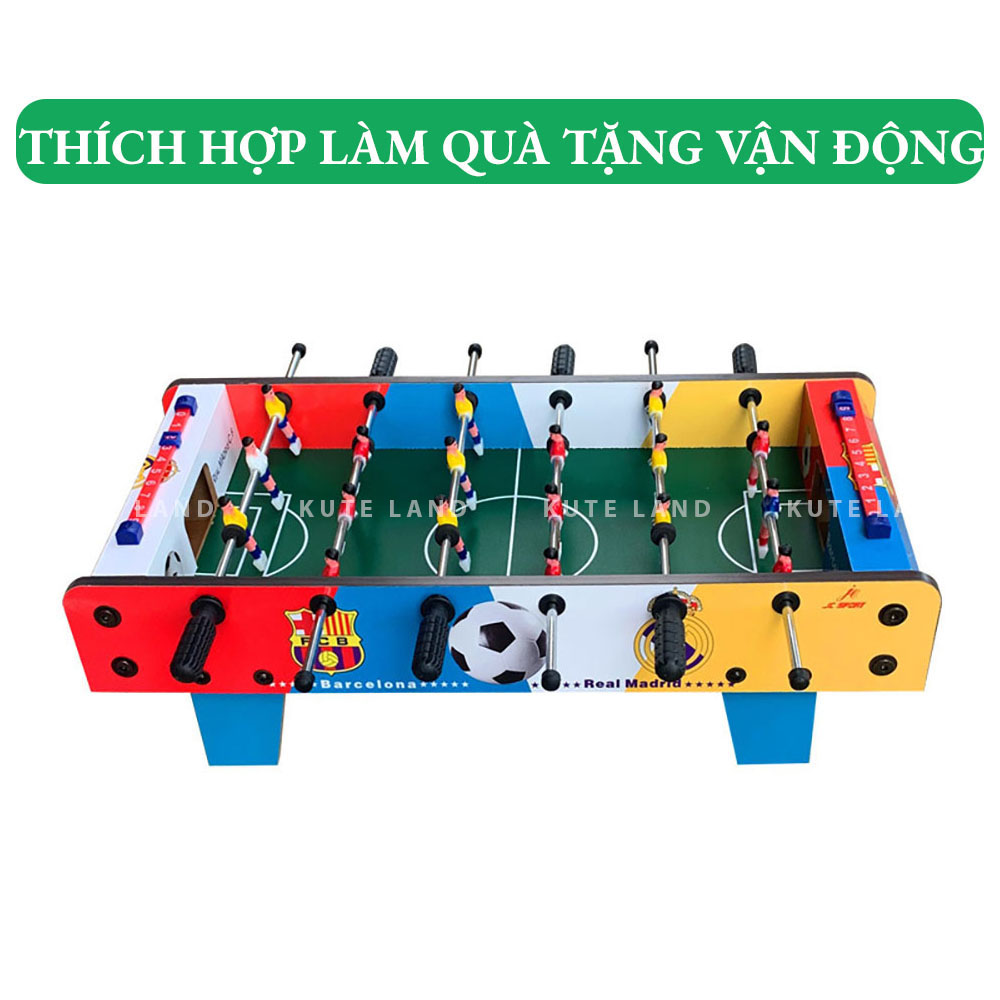 Bàn bi lắc bóng đá bằng gỗ 50x25x16 cm bản đặc biệt đội bóng Real & Barca nhiều màu sắc