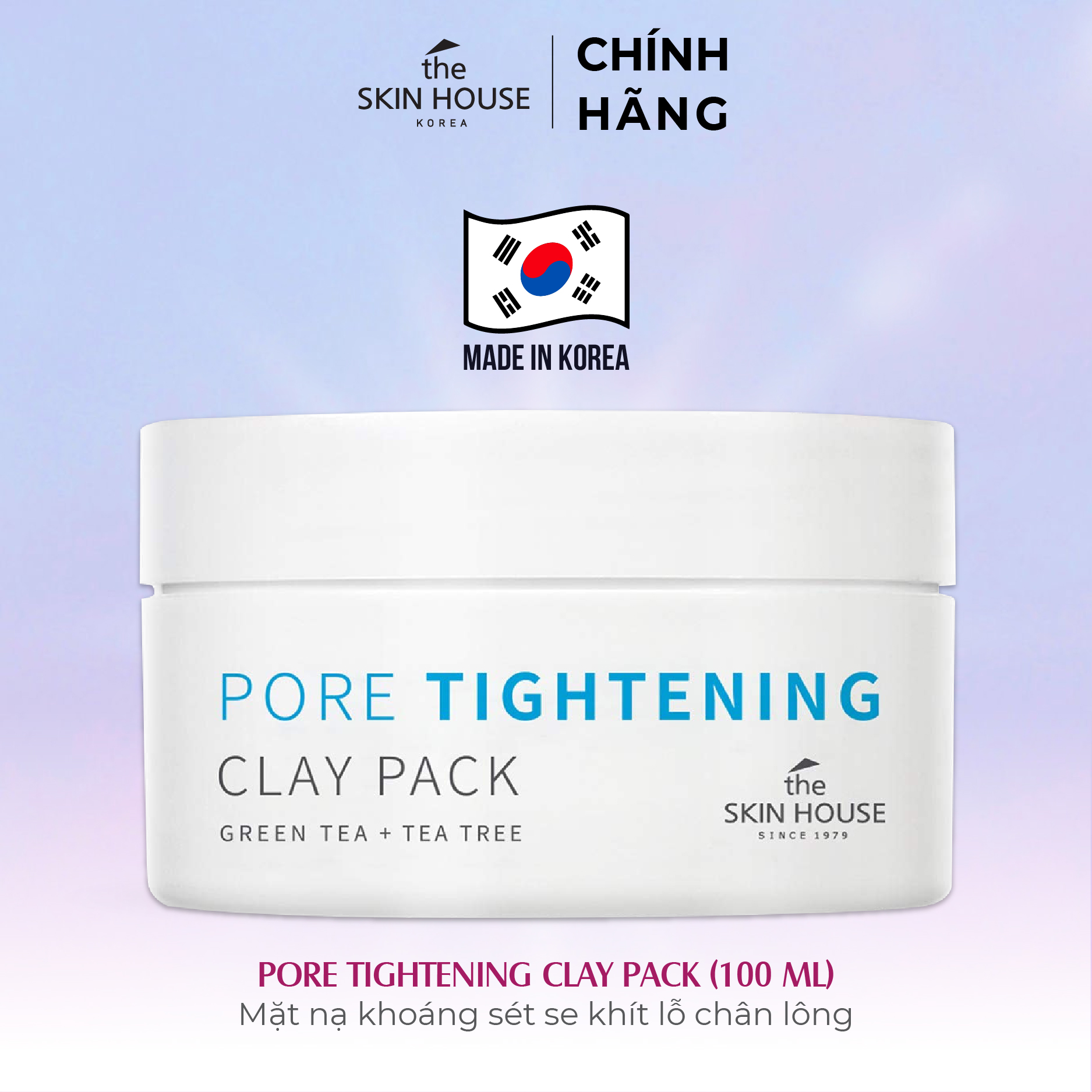 T62 Mặt nạ khoáng sét se khít lỗ chân lông - PORE TIGHTENING CLAY PACK 100ml