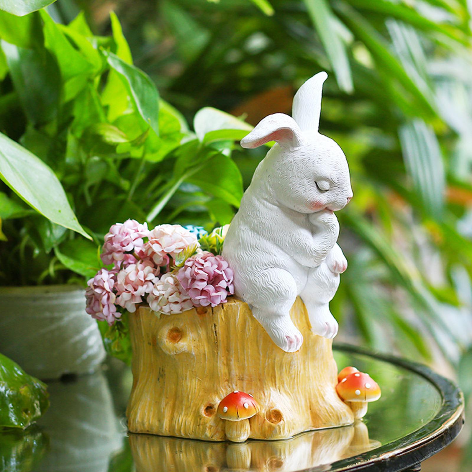 Succulent Planter Pot Bonsai Holder Bunny Flowerpot Patio Decor Ornament