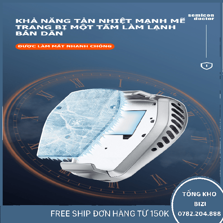 Đế Tản Nhiệt Điện Thoại K3 Làm Lạnh Bán Dẫn Có Đèn Led Siêu Đẹp Tốc Độ Quạt 7000 Vòng/ Phút - Giao Màu Ngẫu Nhiên - Free Ship Toàn Quốc