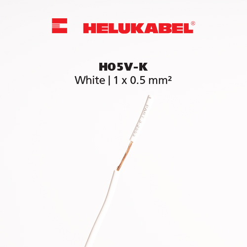 Dây cáp điều khiển HELUKABEL H05V-K | White | 1 x 0.5 mm²