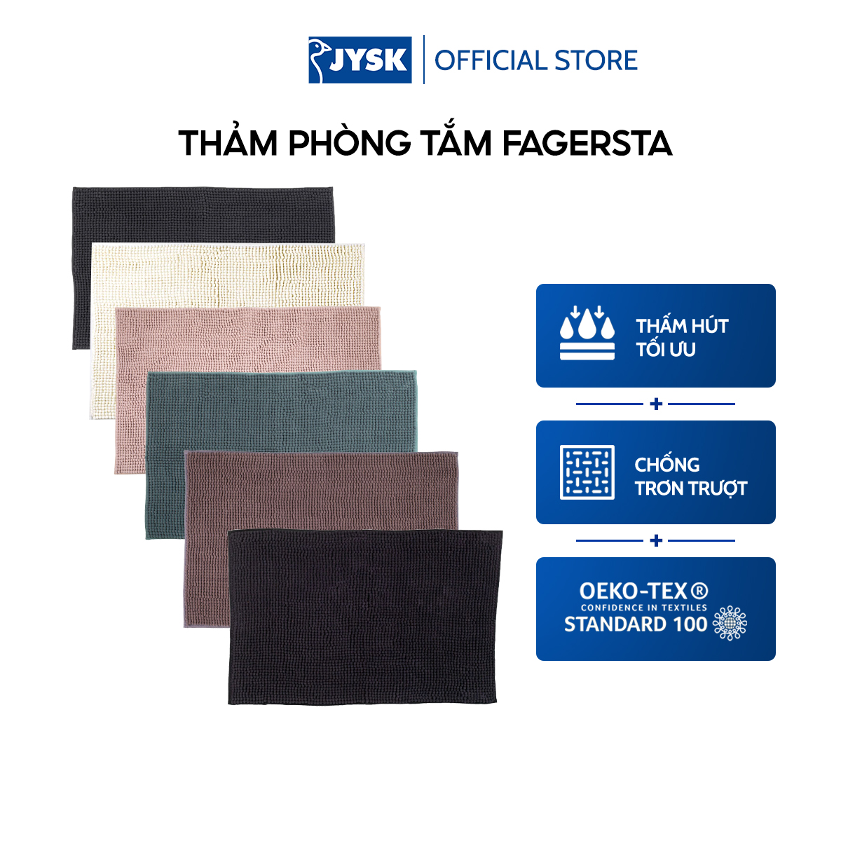 Thảm phòng tắm | JYSK Fagersta | polyester | R50xD80cm | nhiều màu