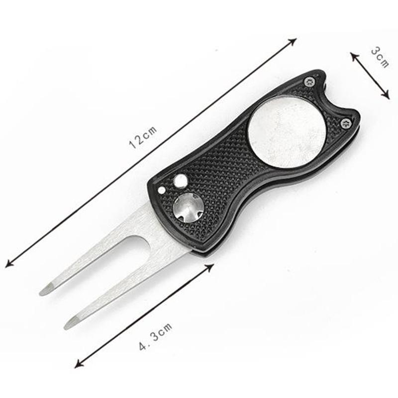 1 PCS Công cụ sửa chữa Golf Divot gấp các phụ kiện golf màu xanh lá cây đánh dấu golf pitchfork với điểm đánh dấu golf Color: b