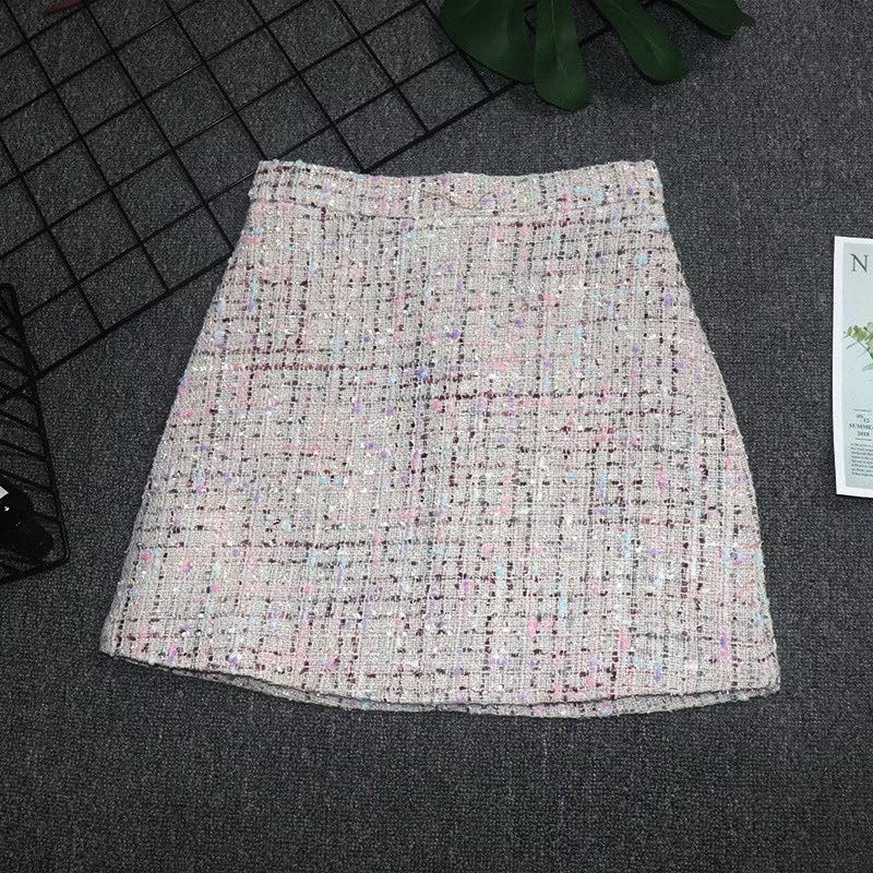 Chân váy chữ A dạ tweed lấp lánh sành điệu cho nữ