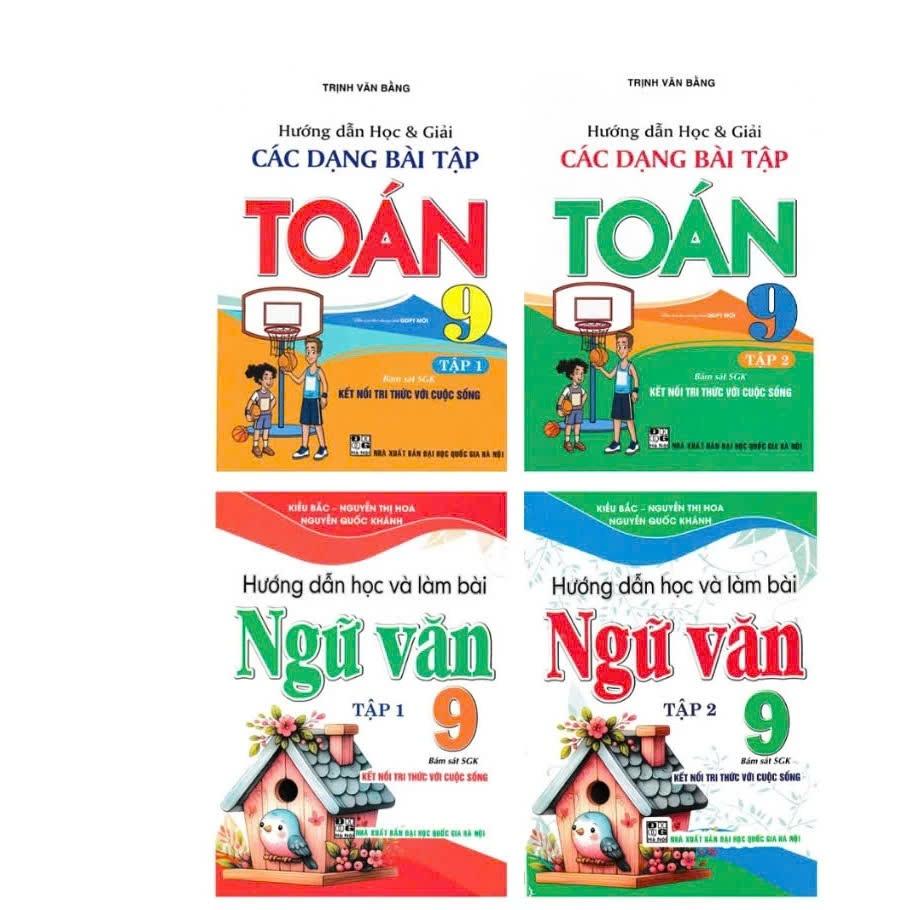 Sách - Combo Hướng Dẫn Học Ngữ Văn 9 + Hướng Dẫn Học Và Phương Pháp Giải Toán 9 (Bám Sát SGK Kết Nối) (Bộ 4 Cuốn) - HA