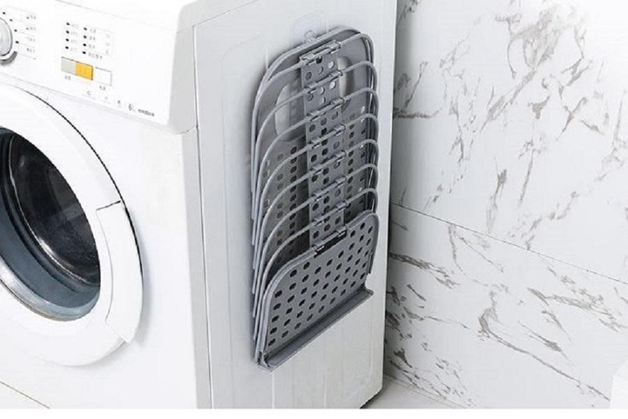 Giỏ treo quần áo gấp gọn - Ghi - GDHN Loại Tốt