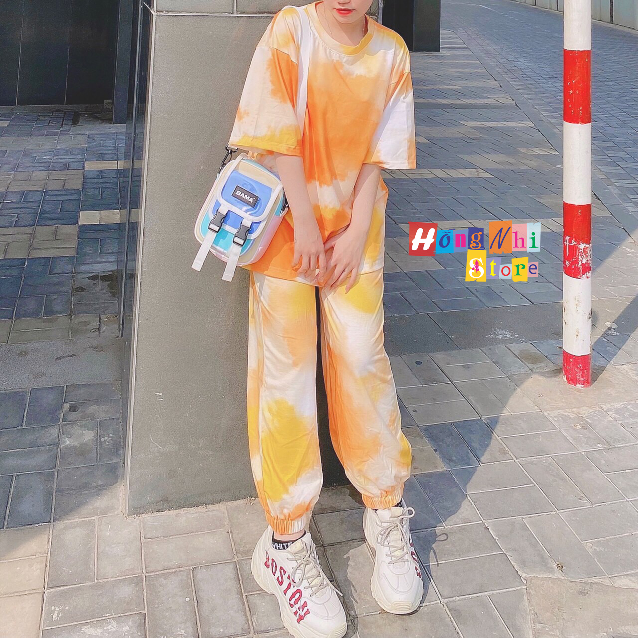Quần Jogger Lưng Thun Loang Màu Dài Bo Lai Dáng Rộng Màu Cam - Jogger 3D Long Basic Pant Unisex - MM - M