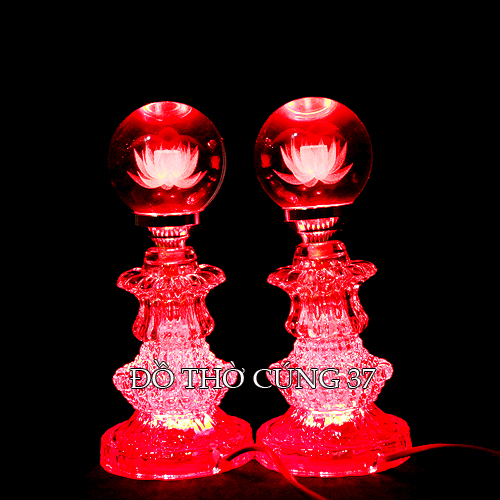 CẶP ĐÈN THỜ LED PHA LÊ TRÁI CHÂU TỰ ĐỘNG CHUYỂN MÀU
