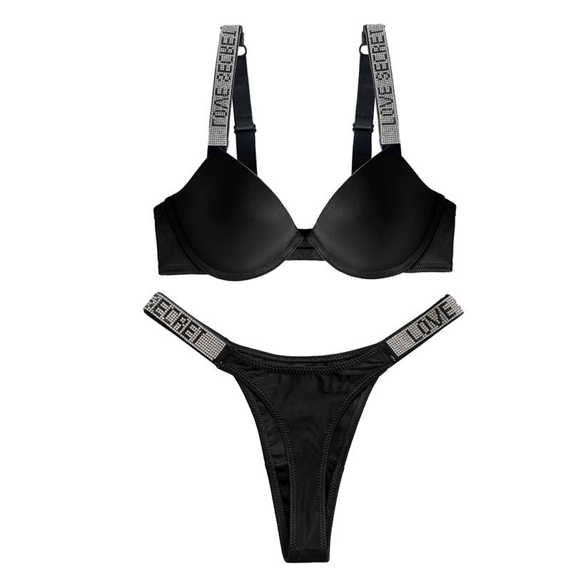 Thời Trang Đồ Lót Nữ Push Up Bra Chữ Kim Cương Giả Bí Mật Mềm Áo Bralette Giới Tính Nữ Quần Lót Điều Chỉnh 3 Món Áo Ngực + Thông + Quần