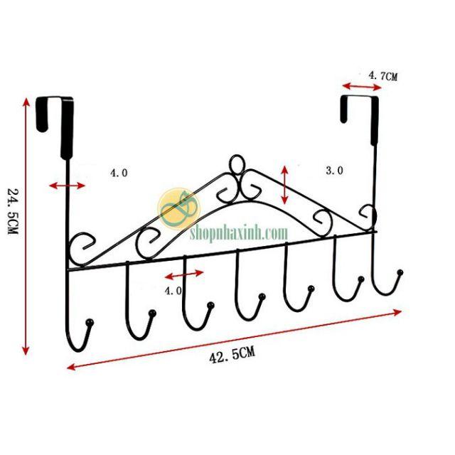Móc treo đồ sau cửa thông minh 7 móc