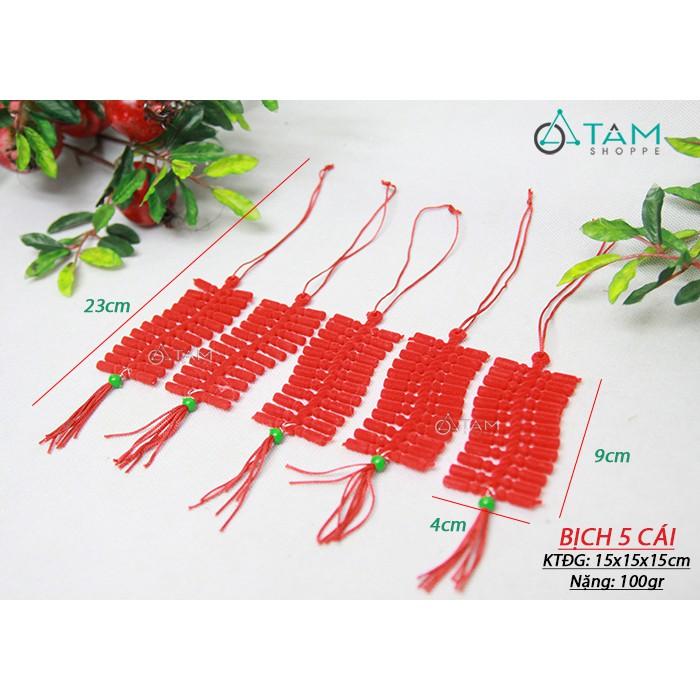 Set 5 dây pháo tiểu đỏ treo cây mai đào Tết T-PKTMD-60