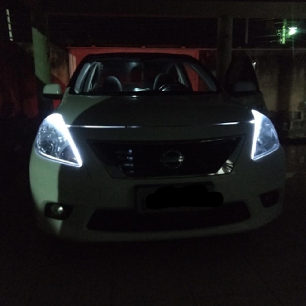 Bộ 2 Đèn Led Chạy Ban Ngày Drl 12v Ánh Sáng Trắng Vàng Cho Xe Hơi