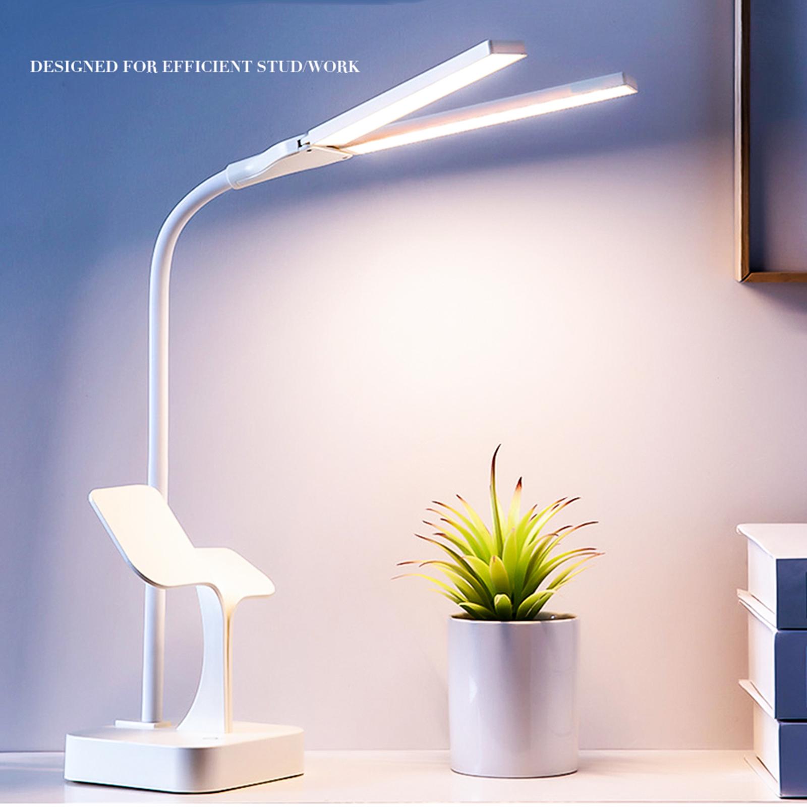 Desk Lamp Eye Protection LED Lamp 2 Heads Bedside Table Desk Lamp LED Reading Desk Light