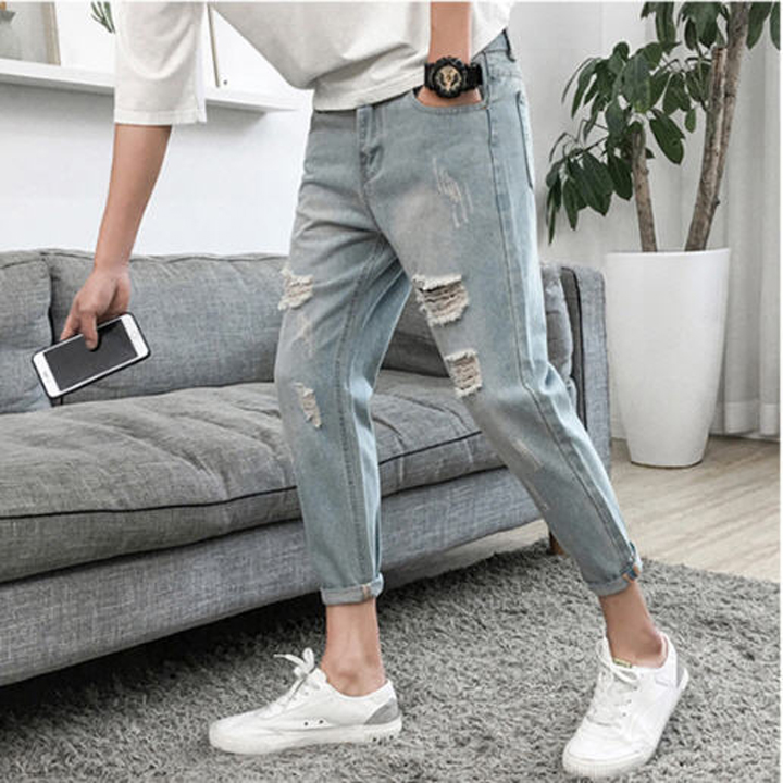 Quần Jean Nam ôm body - Tặng vòng tay tùy hưu may mắn