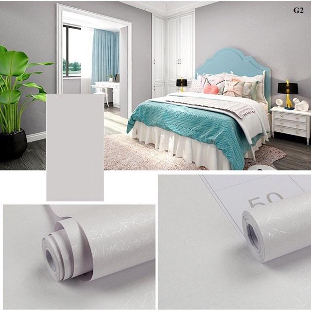 Giấy dán tường săn keo _10m decal dán tường màu trơn có keo sẵn