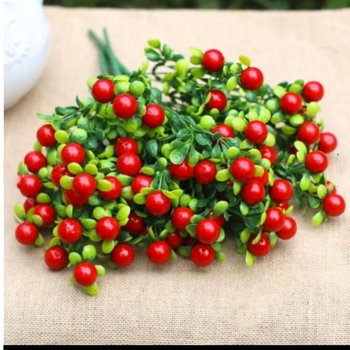 Cành Cây Nhựa Chery Đỏ Trang Trí