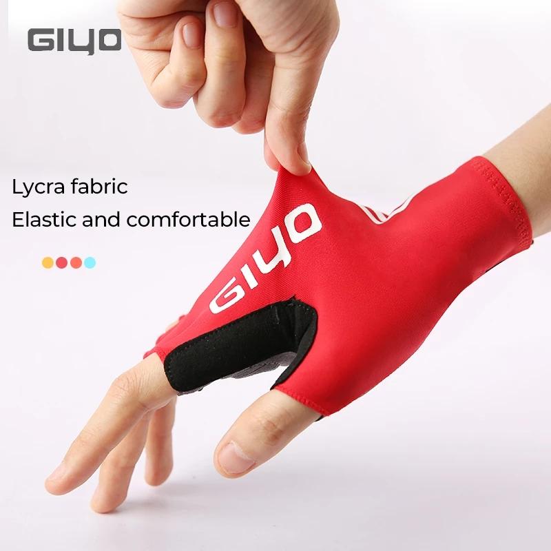 Giyo Găng tay nửa ngón tay chống trượt xe đạp mitten vải Color: Black Size: XL