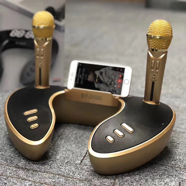 Loa Bluetooth Di Động Không Dây Kèm 2 Micro Hát Karaoke ST2020 Bass Trầm Cực Chuẩn Công Suất 30W