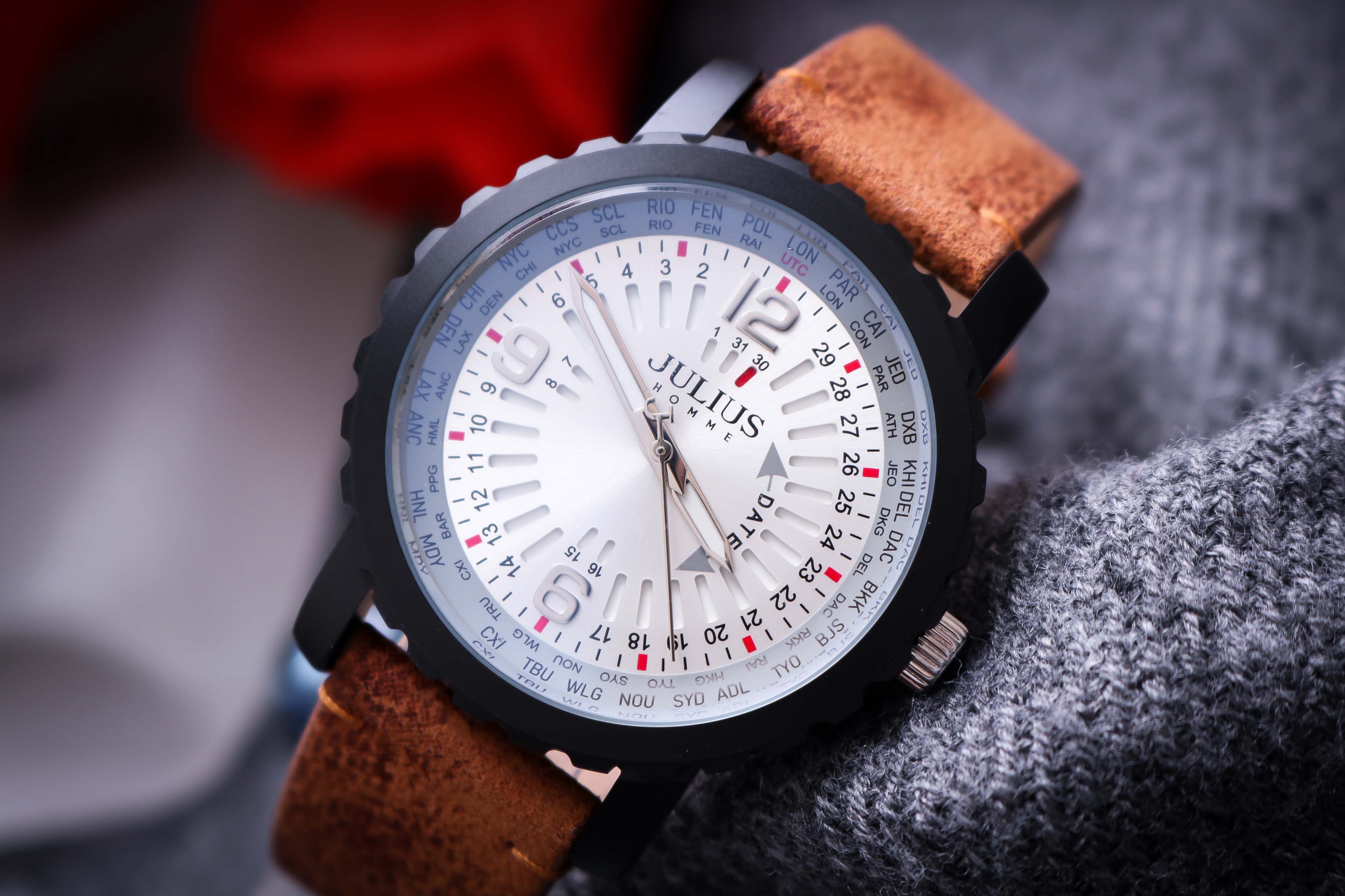 Đồng Hồ Nam JAH-111A Julius Homme Dây Da