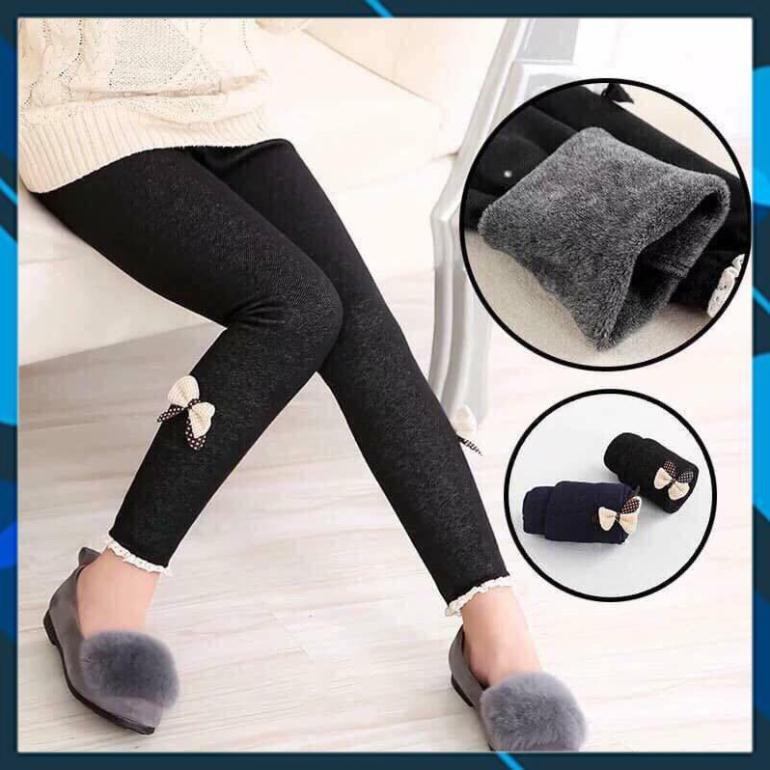 Quần legging giả bò lót lông ấm áp cho bé
