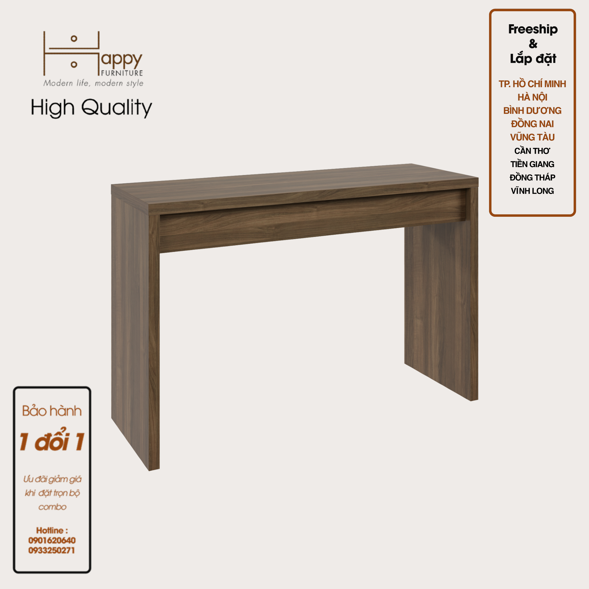 [Happy Home Furniture] DOOBIE, Bàn trang điểm - ngăn kéo,  120cm x 41cm x 78cm (DxRxC), BAN_001