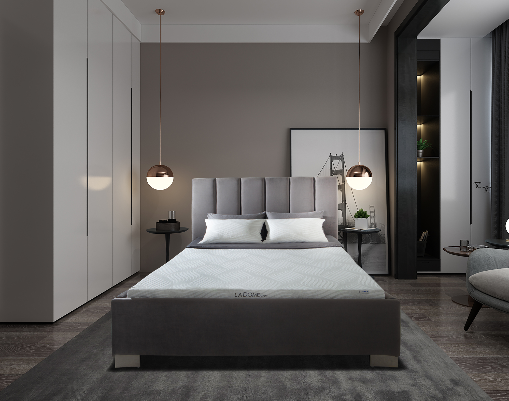Nệm Cao Su Liên Á Ladome Grey Cao 10cm - Giường Đơn - Cao Su Thiên Nhiên 100