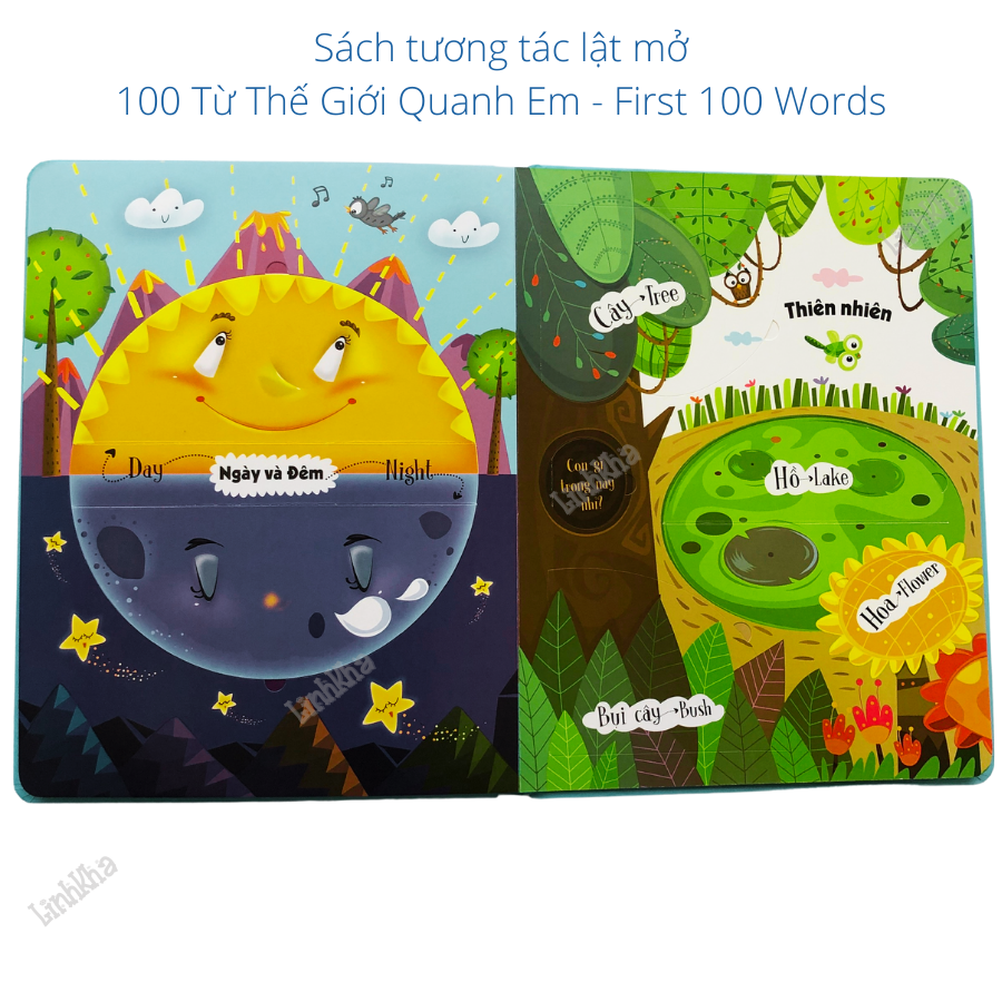 Sách Tương Tác Lật Mở 100 Từ Đầu Tiên Về Thế Giới Quanh Em - Lift The Flap First 100 Words