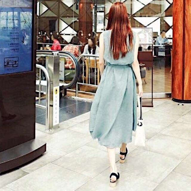 ĐẦM SUÔNG CÔNG SỞ NỮ Đầm váy mint cột eo
