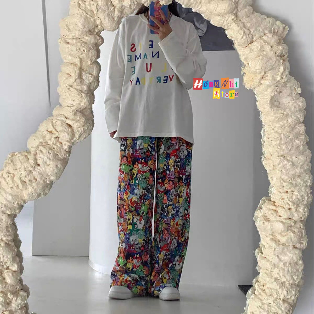 Quần Hoạt Hình Dài Ống Rộng Cartoon Pant V2 Oversize Ulzzang Unisex - MM