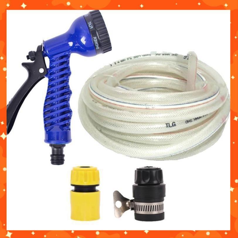 Bộ dây tăng áp 3 lần vòi xịt nước rửa xe, tưới cây loại 15m  206843