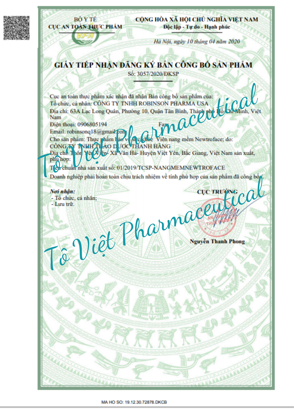 TPCN- Robinson Pharma USA- Newtroface-Viên uống bổ sung vitamin B1, b6, B12, tăng sức đề kháng, giảm âu lo, stress, giảm đau thần kinh tọa (100 v)