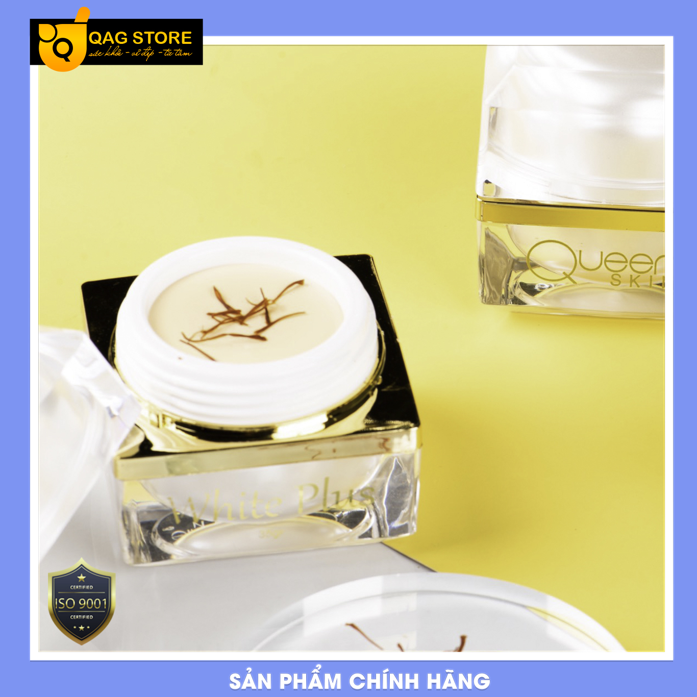 Kem Face "LƯỜI" Thượng Hạng Chính Hãng Queenie Skin Với Tinh Chất Nhân Sâm Và Nhụy Hoa Nghệ Tây Cao Cấp Giúp Dưỡng Trắng & Makeup Hiệu Quả