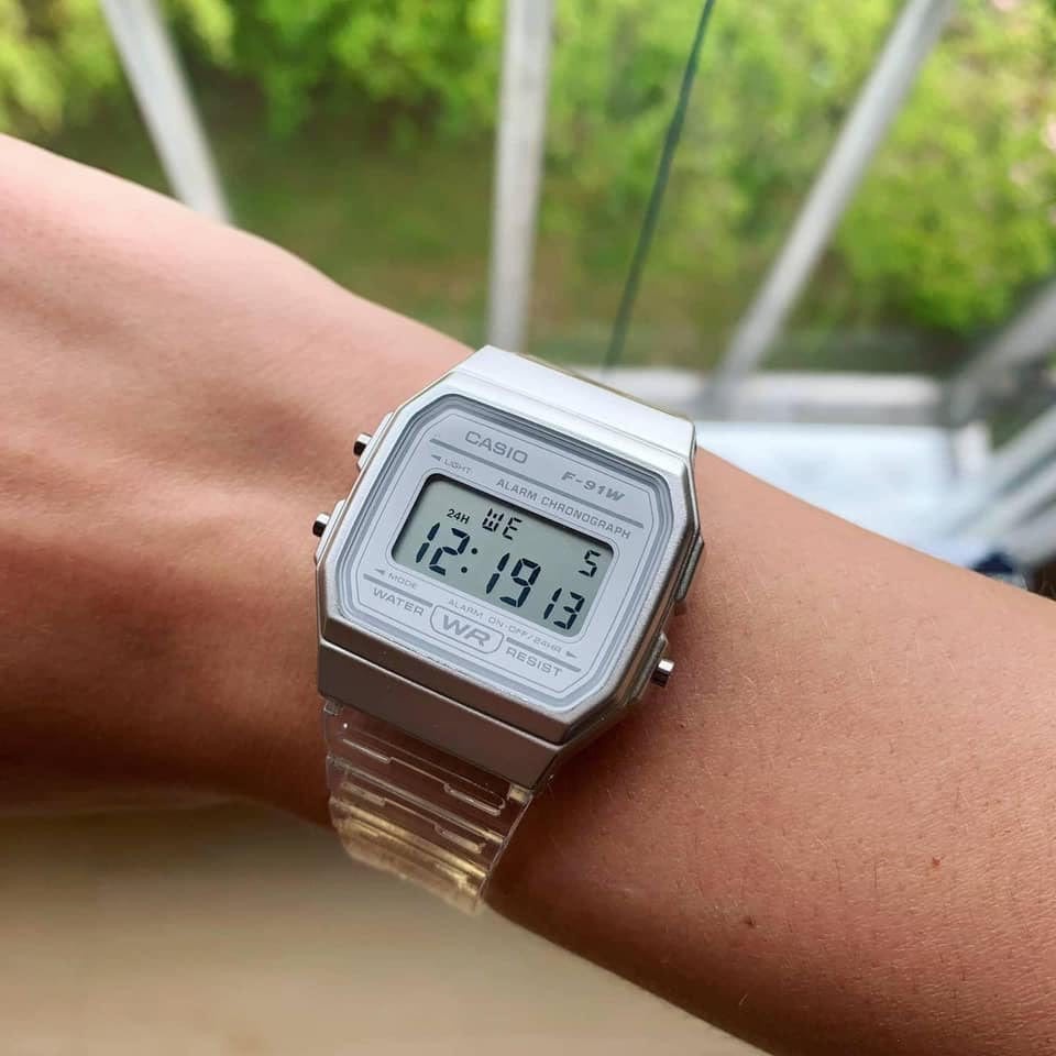 Đồng hồ unisex dây nhựa Casio F-91