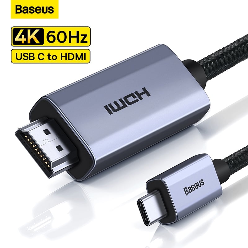 Cáp chuyển Type C sang HDMI siêu nét Baseus High Definition Series Graphene (Type-C to HDMI 4K/60Hz Adapter Cable) WKGQ010101- Hàng chính hãng