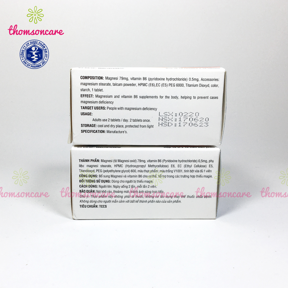 Bổ sung Magie B6 của dược Đại uy hộp 100 viên - giảm run chân run tay, hỗ trợ hệ thần kinh