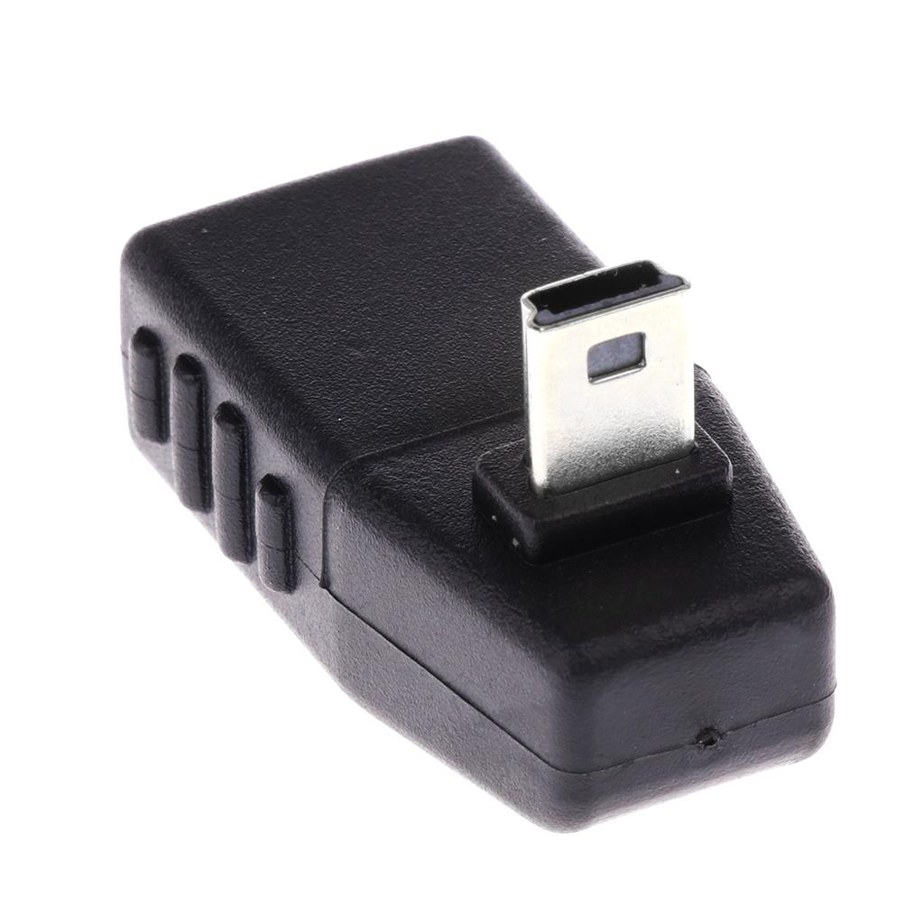 90 Degree Right Angle Mini USB Male to USB Female OTG Adapter Connector