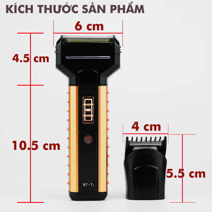 Tông đơ kiêm máy cạo râu 2in2 BT-T1-B chuyên dụng cắt tóc cạo râu cạo đầu thích hợp sử dụng cá nhân ( giao màu ngẫu nhiên )