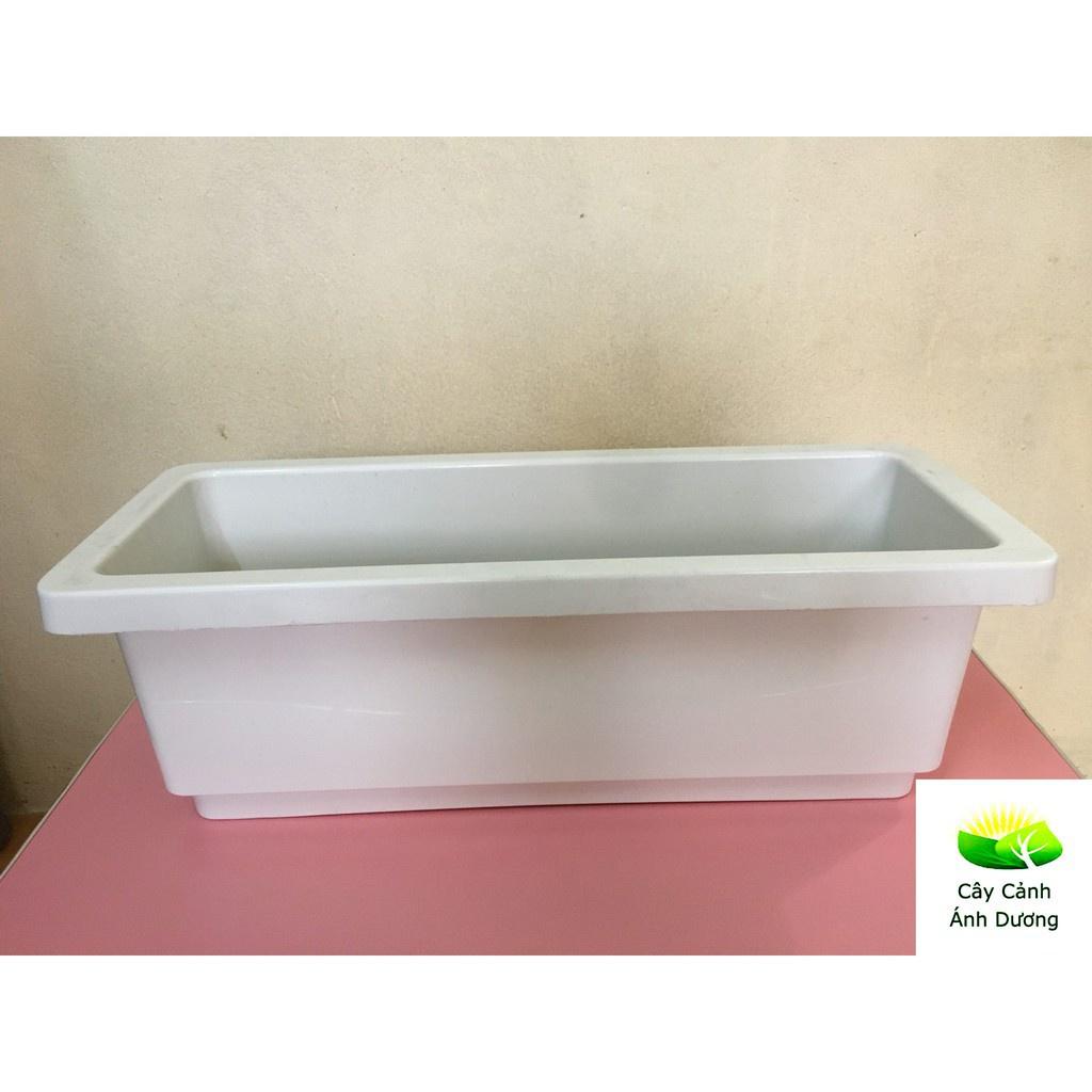 Chậu Nhựa Thông Minh Trồng rau, Trồng Hoa, Hình Chữ Nhật, Giá Treo Size 48x20x16cm Hàng Công Ty 4.7