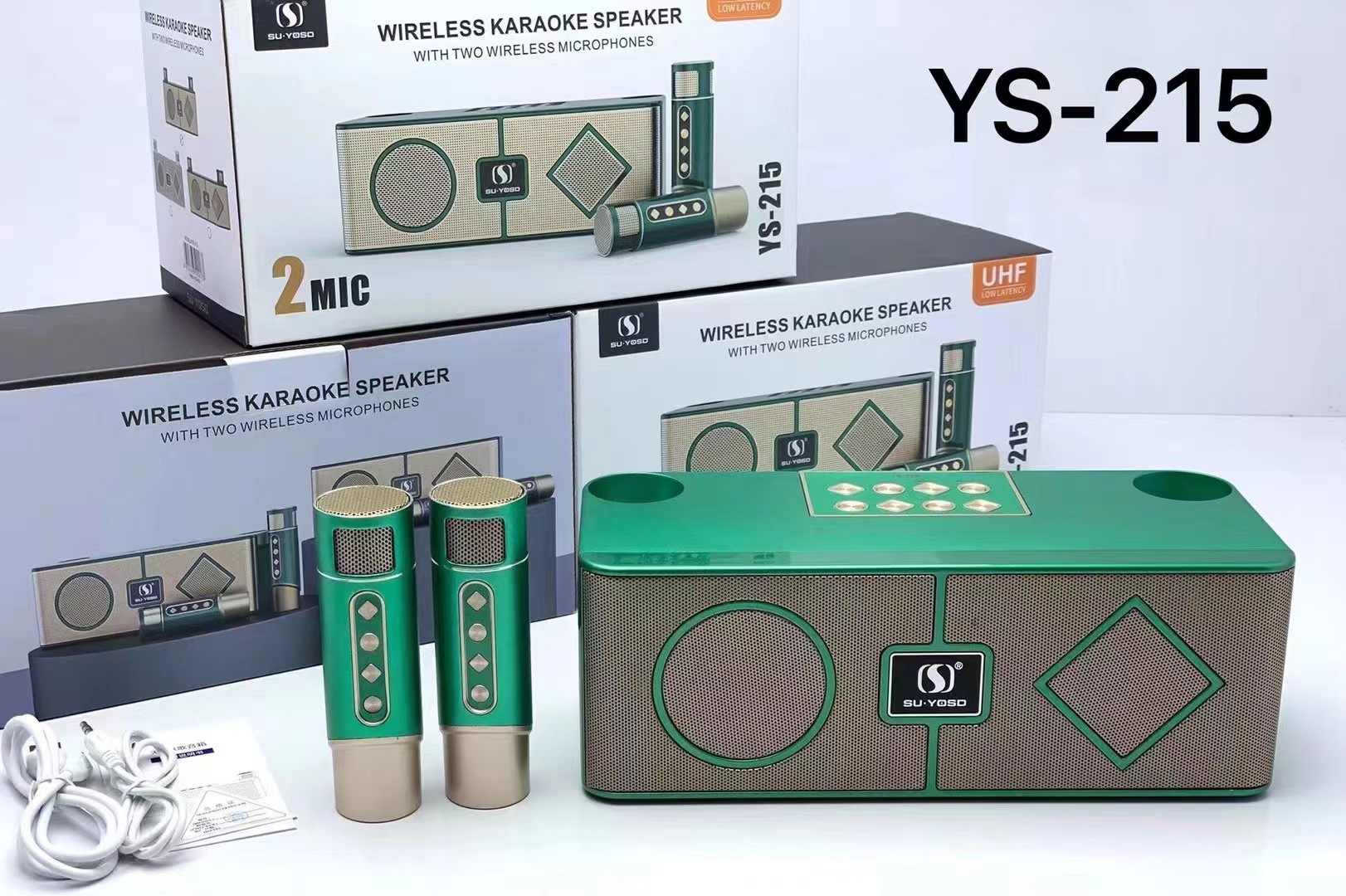 Loa Karaoke Bluetooth YS-215 Kèm 2 Micro Không Dây
